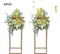 Porte-fleurs de mariage, design moderne, finition dorée, set de 10