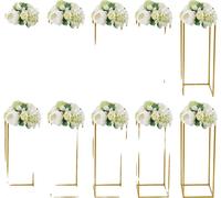 Porte-fleurs en métal, finition dorée élégante, possibilités décoratives multiples, montage facile