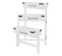 ML-Design Porte-fleurs 3 Etages Bois Blanc,111 cm, 32x16x7 cm, Bac à Fleurs Pliable,