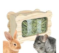 Porte-foin pour lapin, crèche à foin pour petits animaux, support pour lapins, chinchillas, cochons d'Inde, support d'herbe en bois, accessoire de cage pour petits animaux Lambo