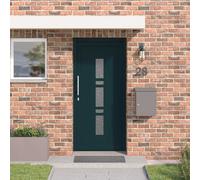 vidaXL Porte Frontale Anthracite 98 x 208 cm PVC, Entrée sympa, porte rectangulaire moderne, kit résistant, foyer élégant, entrée minimaliste à la maison