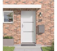 Porte Frontale Blanc PVC Lisse Entrée Rectangulaire de maison Moderne vidaXL vid