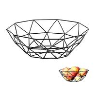 Porte-Fruits De Centre De Table Ouvert, Panier De Fruits Géométrique,Corbeille à Fruit Ovale En Métal Noir Mat, Corbeille à Fruit, Agrumes, Noix, Aliments, Pour Fruits, Légumes, Pain Et Petits Pains