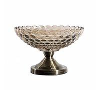 Porte-fruits Plateau de stockage pour gâteaux en o Bol en verre cristal de luxe moderne, 16 pouces, bol en verre transparent décoratif for fruits, cuisine, centres de table et autres décorations d'int