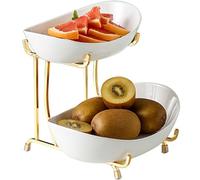 Porte-fruits Plateau de stockage pour gâteaux en o Présentoir à cupcakes et desserts, présentoir à fruits en céramique de luxe rétro nordique, présentoir à thé de l'après-midi sur les 2/3 couches du r