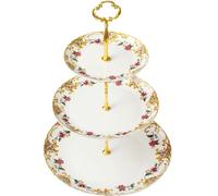 Porte-fruits Plateau de stockage pour gâteaux en o Présentoir à cupcakes for table à dessert, support à collation élégant à 3 couches peint à la main de style européen, support à plateau en porcelaine
