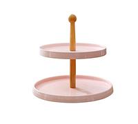 Porte-fruits Plateau de stockage pour gâteaux en o Présentoir à gâteaux en céramique à 2 niveaux, présentoir à cupcakes, présentoir à desserts, plateau de service for tour de présentation de fruits(Ro