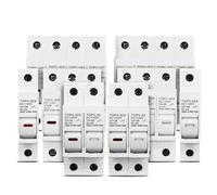 Porte-fusible 1P/2P/3P/4P 1100 V CC 10 x 38 mm, protection photovoltaïque TOPV-32X, 1 pièce(2P Without LED)