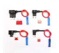 Porte-fusible à lame ATM 12 V/24 V pour automobile - Connecteur de ligne externe avec robinet double circuit, vitesse moyenne 15 A max, compatible avec mini standard (C)