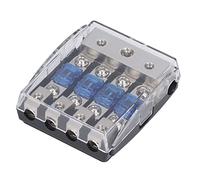 Porte-fusible Audio de Voiture, Autoradio 1 en 4 Sorties Bloc de Distribution D'alimentation 60A Répartiteur de Porte-fusible Audio Universel pour Voiture, Camion, Bateau, Camping-car