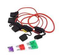 Porte-fusible Automatique étanche, Petit et Moyen, Douille de fusible avec Fil et fusible de Lame de Voiture, 3/10 pièces(10pcs 30A,14 AWG,Small Size)