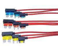 Porte-fusible de voiture 12V 5A 10A 15A 20A, adaptateur de robinet de circuit supplémentaire, Micro Standard ATM APM lame MINI dispositif de sécurité moyen Simple(10PCS,Mini,20A)