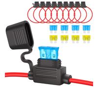 Porte-Fusible En Ligne 12 V 8 Pièces, Porte-Fusible Étanche 16 Awg, Fil De Cuivre Avec Fusible 15 A 20 A Pour Voiture/Camion/Moto/Bateau