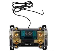 Porte-fusible en ligne à affichage numérique LED 300 A pour audio de voiture calibre 0/2/4 AWG, boîtier avec fil de 27 cm, fusible de 300 A et matériel