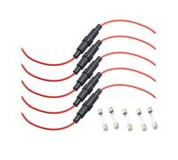 Porte-fusible en verre, 5 pièces, 5x20mm, 6x30mm, Type de vis avec câble métallique 22 20 18 16 14awg, boîtier tubulaire 250V(4A,6x30mm,16AWG)