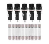 Porte-fusible fin 6,3 x 32 mm pour montage sur tableau électrique - 125 V 15 A/250 V 10 A - 5 pièces - Prise avec carte