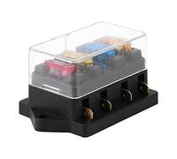 Porte-fusible, lame de taille moyenne noire 1-40A blocs de fusibles anti-poussière pour voiture camion bateau course