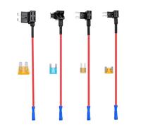 Porte-Fusible Micro Voiture Adaptateur, Adaptateur Lame ATC, 4PCS Fusibles 12V