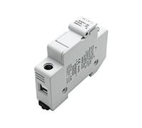 Porte-fusible solaire photovoltaïque DC 1P DIN rail avec voyant lumineux, adapté à la chaîne de fusibles photovoltaïques DC 10 * 38mm(15A,EAPV-32-1P)