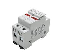 Porte-fusible solaire photovoltaïque DC 2P DIN rail avec voyant lumineux, adapté à la chaîne de fusibles photovoltaïques DC 10 * 38mm(15A,EAPV-32L-2P)