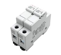 Porte-fusible solaire photovoltaïque DC 2P DIN rail avec voyant lumineux, adapté à la chaîne de fusibles photovoltaïques DC 10 * 38mm(6A,EAPV-32-2P)