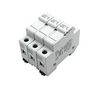 Porte-fusible solaire photovoltaïque DC 3P DIN rail avec voyant lumineux, adapté à la chaîne de fusibles photovoltaïques DC 10 * 38mm(6A,EAPV-32-3P)