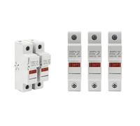 Porte-Fusible Solaire Photovoltaïque Support de fusible 1P 10 * 38mm 32A for Montage sur Rail DIN avec Voyant Lumineux for Applications photovoltaïques solaires 1000V (sans fusible)