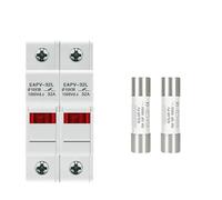 Porte-Fusible Solaire Photovoltaïque Un Porte-fusible CC parallèle 2P 10 * 38 mm Haute Tension 1000 V 6 A-32 A for système photovoltaïque, Protection gpV(10A,EAPV-32L-2P)