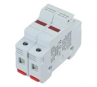 Porte-fusible solaire PV 2P avec indicateur LED 1000 V CC 10 x 38 mm évalué 32 A Convient pour panneaux solaires et circuits électriques photovoltaïques (20 A)