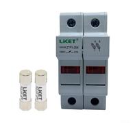 Porte-fusible solaire PV 2P avec indicateur LED 1000 V CC 10 x 38 mm évalué 32 A Convient pour panneaux solaires et circuits électriques photovoltaïques (30 A)