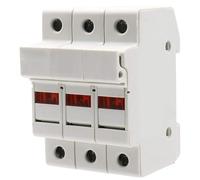 Porte fusible sur Rail Din, 3 pôles, 10x38mm, 30A, 1000V DC/800V AC -40-85℃, avec boîtier en Plastique et borne en Laiton |.Fournitures électriques