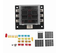 Porte-fusible universel Boîte à fusibles électrique Bloc de fusibles 6 voies avec couvercle étanche Matériau ABS haute résistance pour voiture bateau RV camion moto 85x72x40mm
