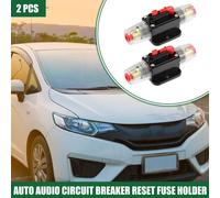 Porte-fusible universel DC 12V-24V 125A avec disjoncteur réarmable pour la protection du système audio stéréo de voiture marine, alliage, noir, 2 pièces