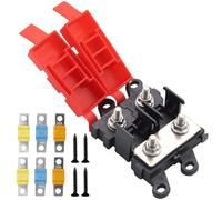 Porte-fusibles MIDI 2 voies 32 V avec 6 fusibles MIDI 30 A, 60 A, 100 A, distributeur en cuivre avec couvercle, pour voiture, camion, bateau, camping-car, caravane