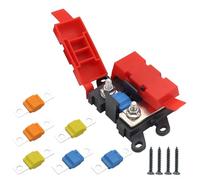 Porte-fusibles MIDI 2 voies avec 6 fusibles (30 A, 60 A, 100 A), bloc de distribution audio pour camping-car, bateau, camion, voiture - Boîte à fusibles avec protection anti-poussière