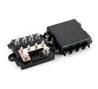 Porte-fusibles pour 1 x Mega + 4 x Midi - Boîte à fusibles compacte avec boîtier en polyamide et couvercle - Sécurité de distribution d'énergie - Pour voiture, bateau, SUV, camion - Style B - Noir