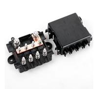 Porte-fusibles pour 1 x Mega + 4 x Midi Fusibles de distribution d'énergie Boîtier en polyamide avec couvercle Support de fusible pour circuits hauts et moyens pour voiture, bateau, SUV, camion, style