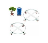 Porte-Fût 250 L 2PCS Chariot à Baril Capacité de Charge 454 kg Plateau Roulant Cadre Acier Socle Rouleur Outil 4 Roulettes
