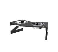 Pawhut Gamelle chien surélevée – 2 bols inox 1L, tapis d'alimentation lente, petit/moyen, noir