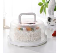 Porte-gâteau avec poignées pliables et clips de verrouillage sécurisés, pour transporter des gâteaux de 20,3 cm, cupcakes, muffins et plateau à collation (blanc)