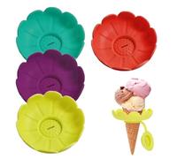 Porte-Glace Silicone Réutilisable,4 Supports Anti-Gouttes pour Glaces - pour Filles Garçons Plage Piscine Pique-Nique Barbecue Voyage Camping Arrière-Cour