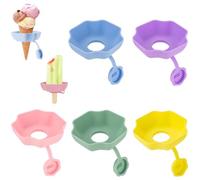 Porte-Glaces | 5 pièces récupérateur anti-goutte en silicone réutilisable | Support pour cornet de glace en silicone | pour Piscine Plage Barbecue Pique-nique Camping Voyage Été Goûters Desserts