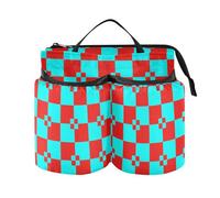 Porte-gobelet à bagages amélioré Buffalo Plaid Rouge Cyan Porte-boissons Bagage Accessoires de voyage Cadeau de voyage Femme Homme
