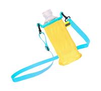 Porte-gobelet à bandoulière pour bouteilles d'eau pour enfants - Utilisation en extérieur avec maille - Sangle réglable - Manchon portable pour boissons en extérieur, Bonnet de ceinture jaune et bleu