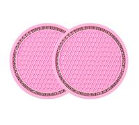 Porte-Gobelet À Eau De Sous-Verre De Voiture,Tampon Anti-Ald,Polymères,Gadget En Silicone,Tapis Thermo-Isolants Ronds,Accessoires D'intérieur De Voiture - Type Pink 2pcs