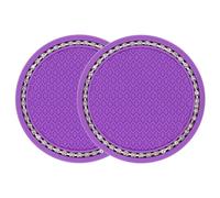 Porte-Gobelet À Eau De Sous-Verre De Voiture,Tampon Anti-Ald,Polymères,Gadget En Silicone,Tapis Thermo-Isolants Ronds,Accessoires D'intérieur De Voiture - Type Purple 2pcs
