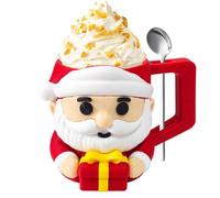 Porte-gobelet à glace - Anti-fuite - Père Noël - Cuillère | Support thermique pour gobelet à glace au design Père Noël protège les mains du froid et récipient isotherme anti-fuite avec
