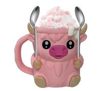 Porte-Gobelet à Glace Highland Cow, Récipient Mignon pour Pot de Glace avec Poignée Antigel, Contenants pour Sucettes Réutilisables, Porte-Boissons Bières, Support 3D pour Pots Glaces avec