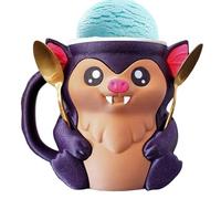 Porte-gobelet à pinte de crème glacée, étui à pois design chauve-souris avec poignée, récipient à dessert imprimé en 3D pour le stockage au congélateur, table à la maison, fête d'Halloween, plage