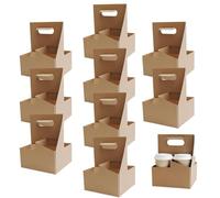 Porte-gobelet avec poignée - Porte-gobelet de 10 pièces pour service de livraison de nourriture, porte-gobelet en carton